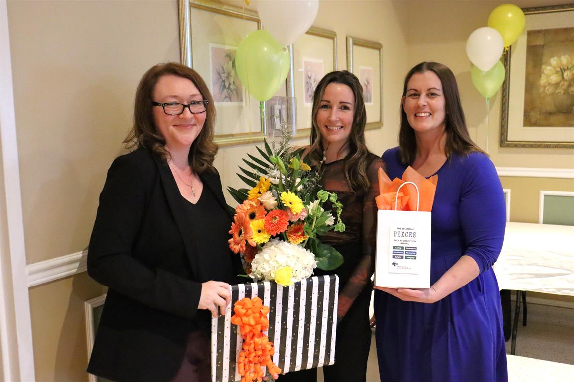 Michelle, Office Coordinator at the North Renfrew Family Health Team, was presented with the 2025 Essential Pieces Award